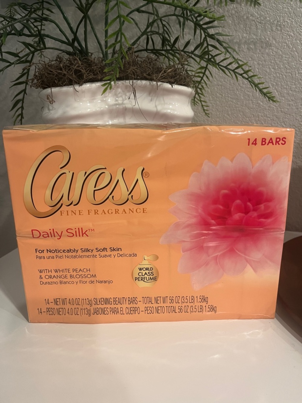 Caress Daily Silk White Peach & Orange Blossom Hand Soap Bars - Peach (14 Bars)